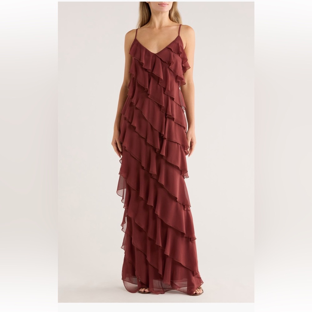 Area Stars Elegant Maxi Ruffle Dress